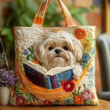 Shih Tzu com Livros e Flores