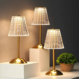 Candeeiro Mesa Cristal Dourado